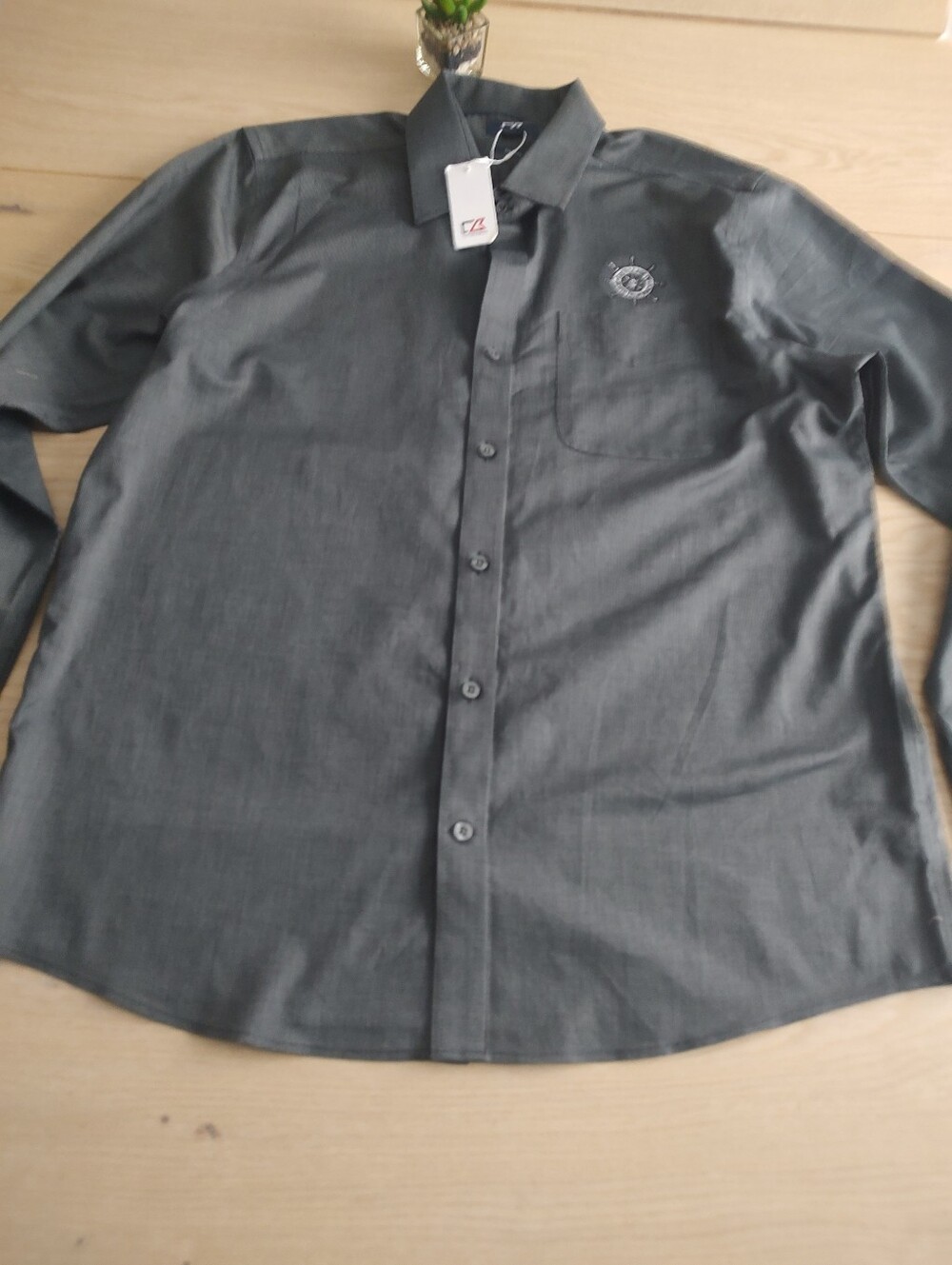 Button down shirt Cutter  buck  Color Gray Size XL Brand New  Casual With Tags